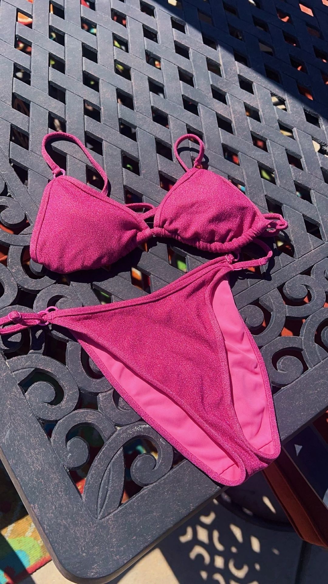 L.A Hearts by PacSun, Glittery Pink Bikini, Medium