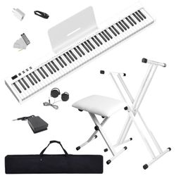 NikoMaku Piano Keyboard 88 Keys with Bench and Stand