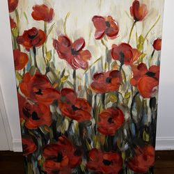 Poppy Flower Canvas Painting