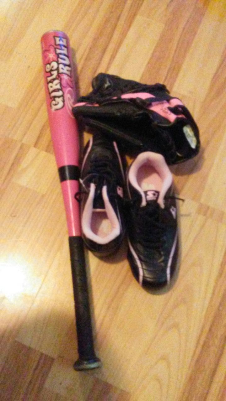 Girls softball equipment