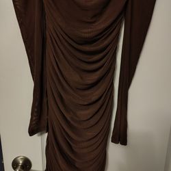 New Beautiful Brown 🤎 Dress Size small. Sheer Sleeves. Just Beautiful.Better In Person. See Photos. Cash Pickup Only 
