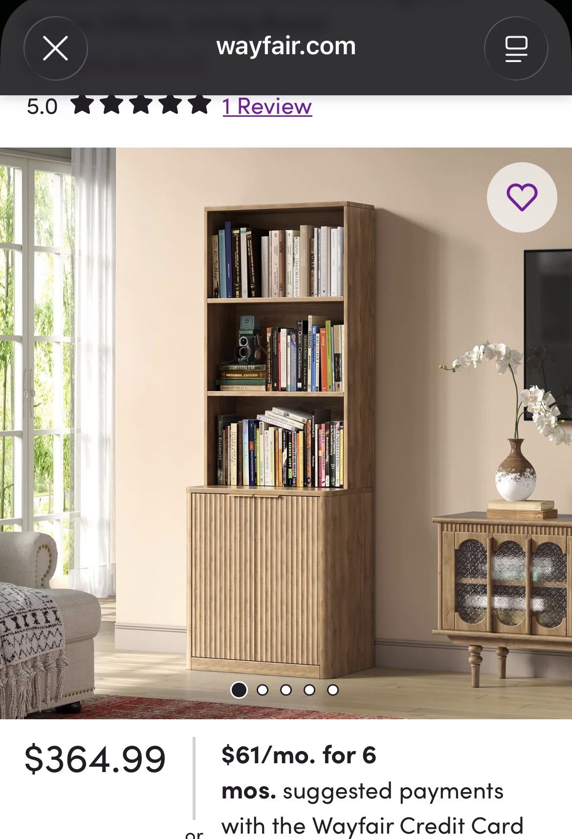 Oak Bookcase with Doors