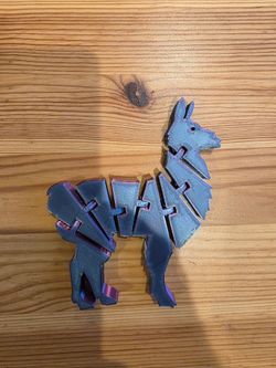3D Printed Flexi Llama– Rainbow Silk – Fidget Toy