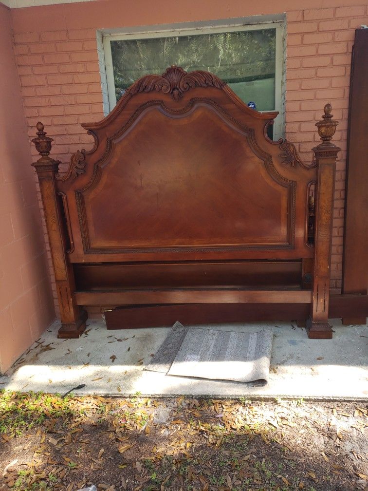 real wood king bed frame