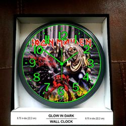 Glow In The Dark Wall Clock Iron Maiden Fender Wall Clock Statocaster Gibson Clock Les Paul Lounge Clock