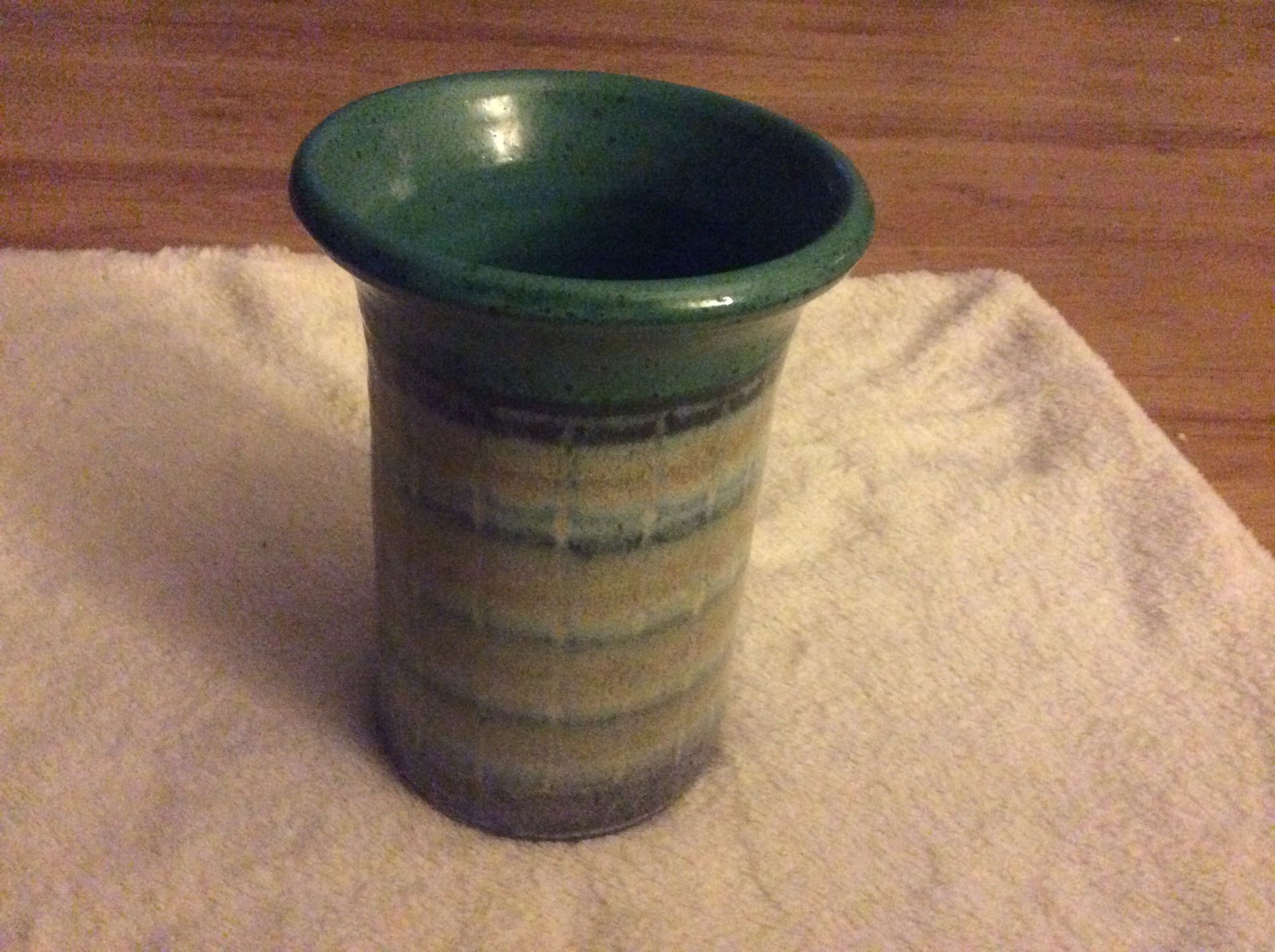Pottery vase or use in kitchen to hold utilities