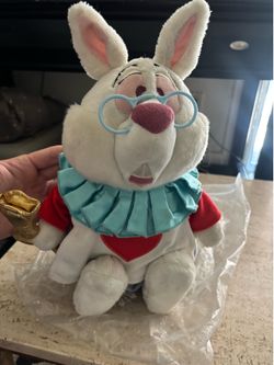 Disney Alice in Wonderland White Rabbit Plush Disneyland