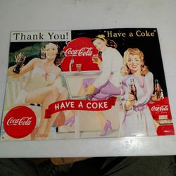 Vintage Tin Metal Sign Coca Cola 