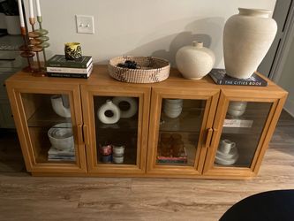 Calypso 72" Natural Wood Storage Media Console