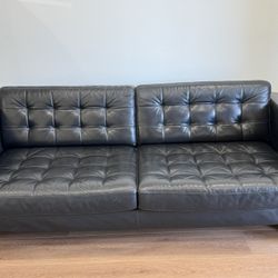 Like New Black Leather Couch