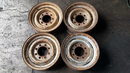 Dodge or Chevy 16 Inch 8 Lug Steelies For Classic Trucks D200, C20, 2500 Series