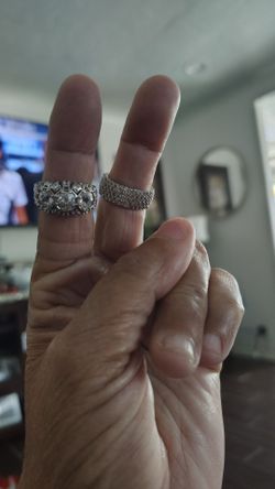 Two beautiful Sterling Silver Rings ,sizes 7 and a half,each $40