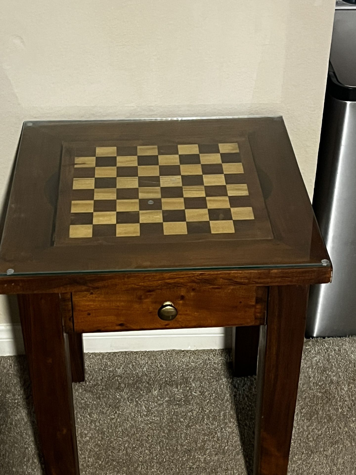 Solid Wood Chess/Checkers Table