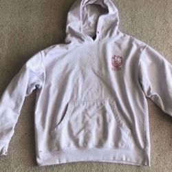 Mens light gray off-white Spitfire Skateboard hoodie in size Large L. 
