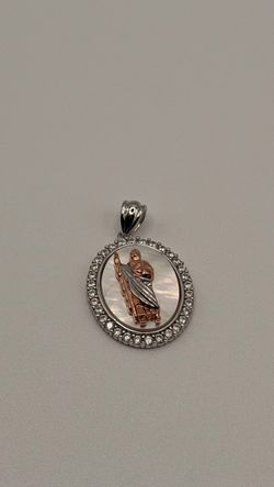 Silver San Judas Medal Pendant