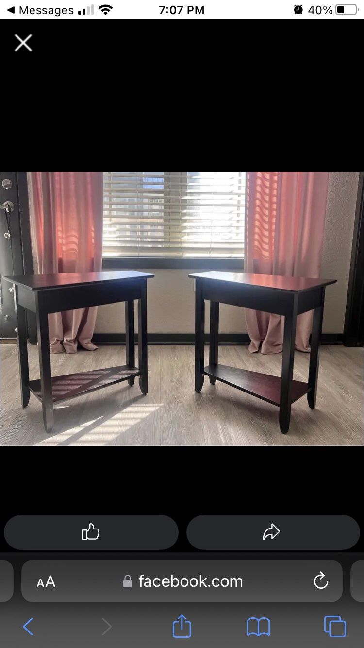 Espresso side tables