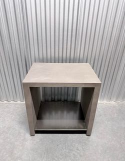 Four Hands Hugo End Table Dark Grey Concrete Modern Side Table