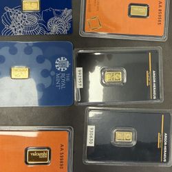 999 - 5, 2.5 -1 Grams Gold Bar