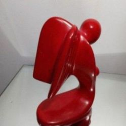 RED SOAPSTONE SCULPTURE 9"×6"