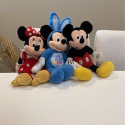 3 Soft Toys Mickey Minnie 