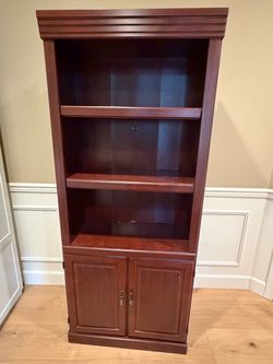 Cherry Wood Bookcase with Cabinet