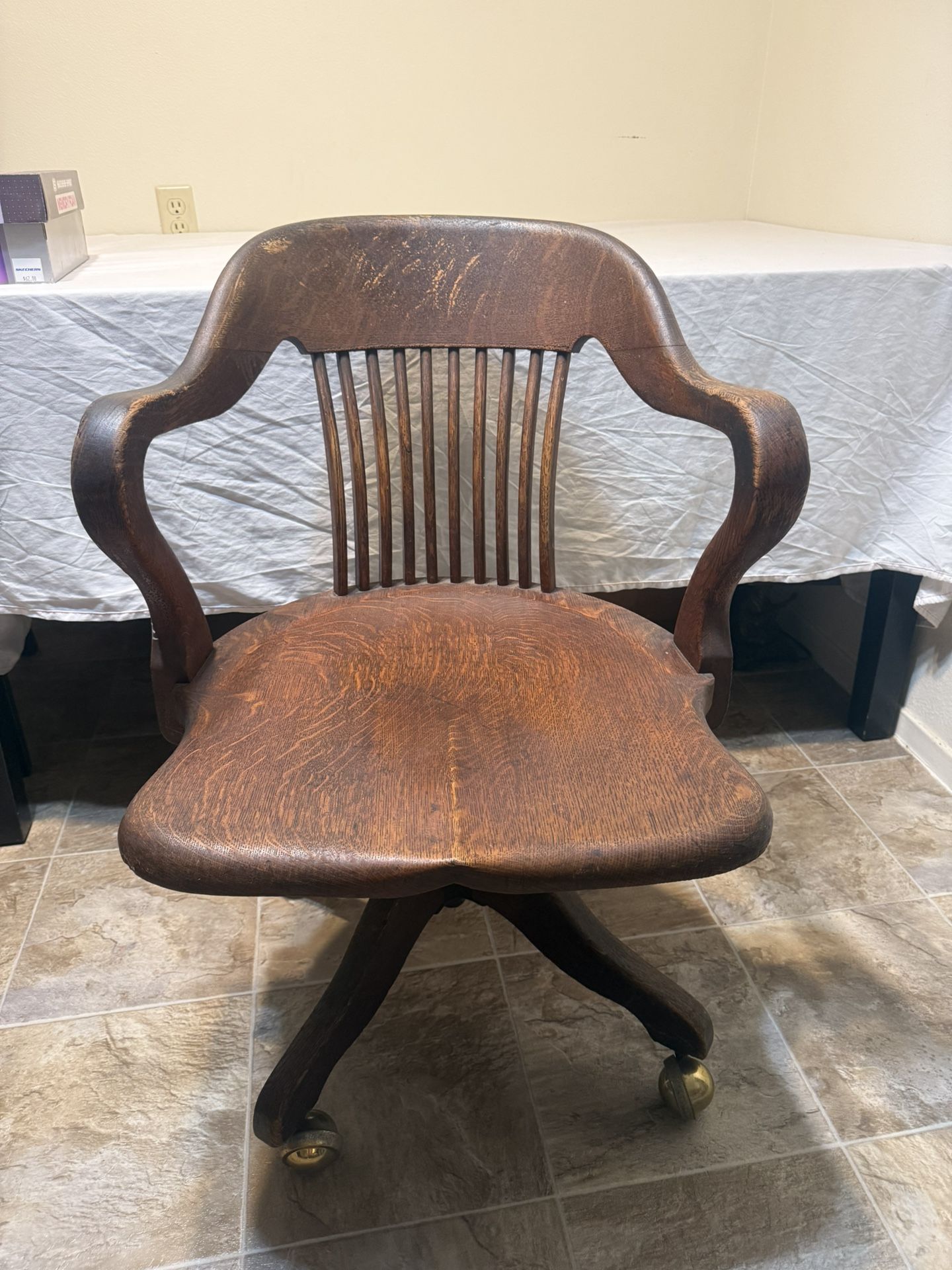 Antique PH Meyer Co Arts and Crafts Swivel Office Lawyer Banker Jury Chair
