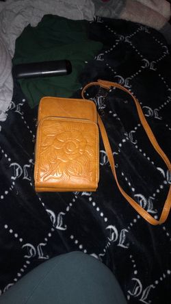 Tan Floral Embossed Crossbody Bag