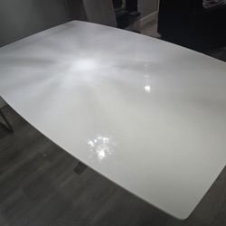 Dinner Table White With 6 Chairs 