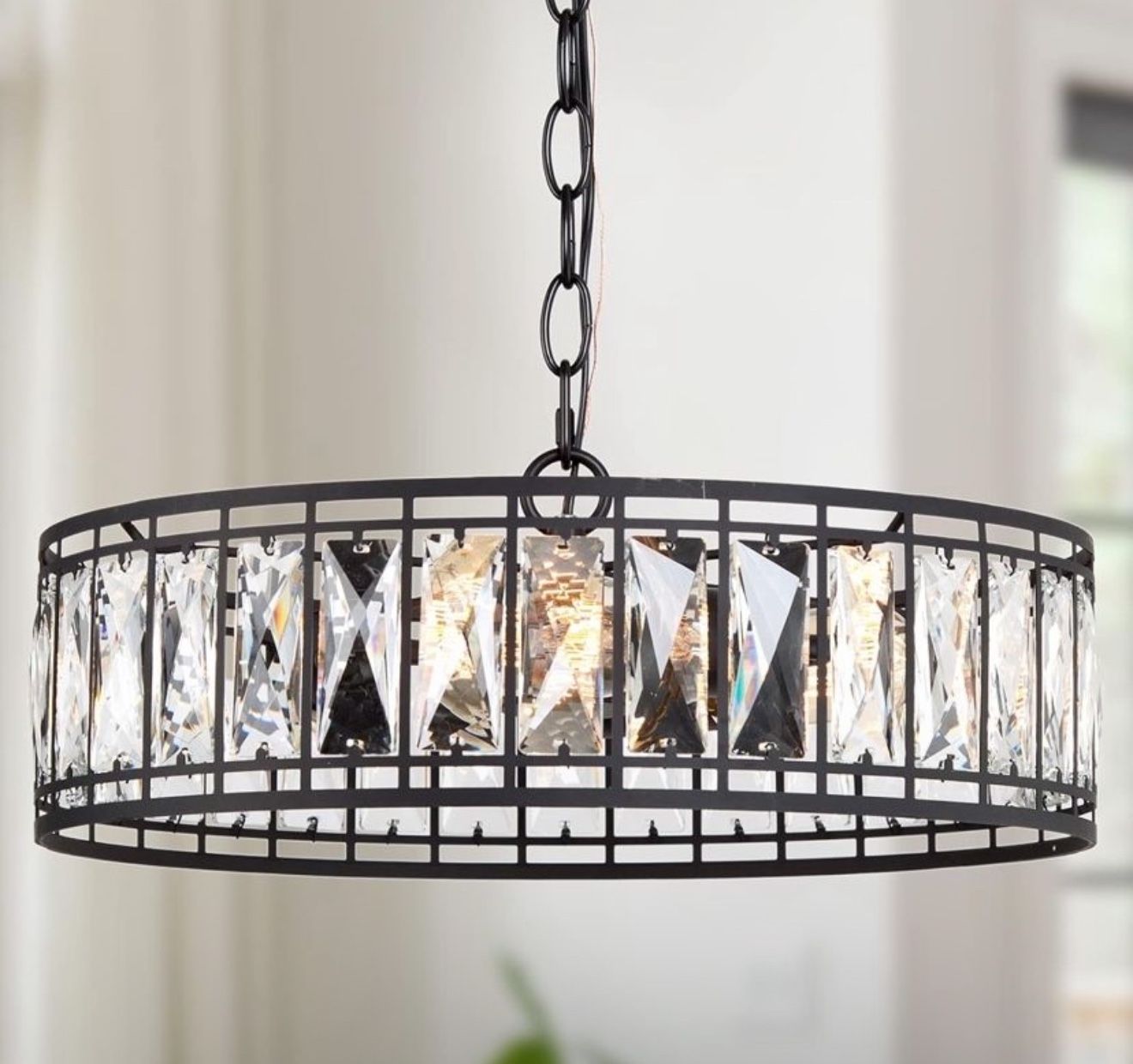 Modern 3-light Crystal Chandelier Round 15.5'' Dia