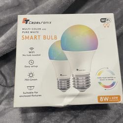 New And Sealed-Alexa Light Bulb, LED Light Bulb, Smart Bulb, Work with Alexa Google Echo Dot(No Hub Required), WiFi Color Changing Light Bulb, RGBCW A
