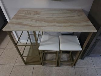 Bar Table Set with 2 Stools