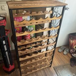 CUTE WINE RACK /WOOD AND METAL 
