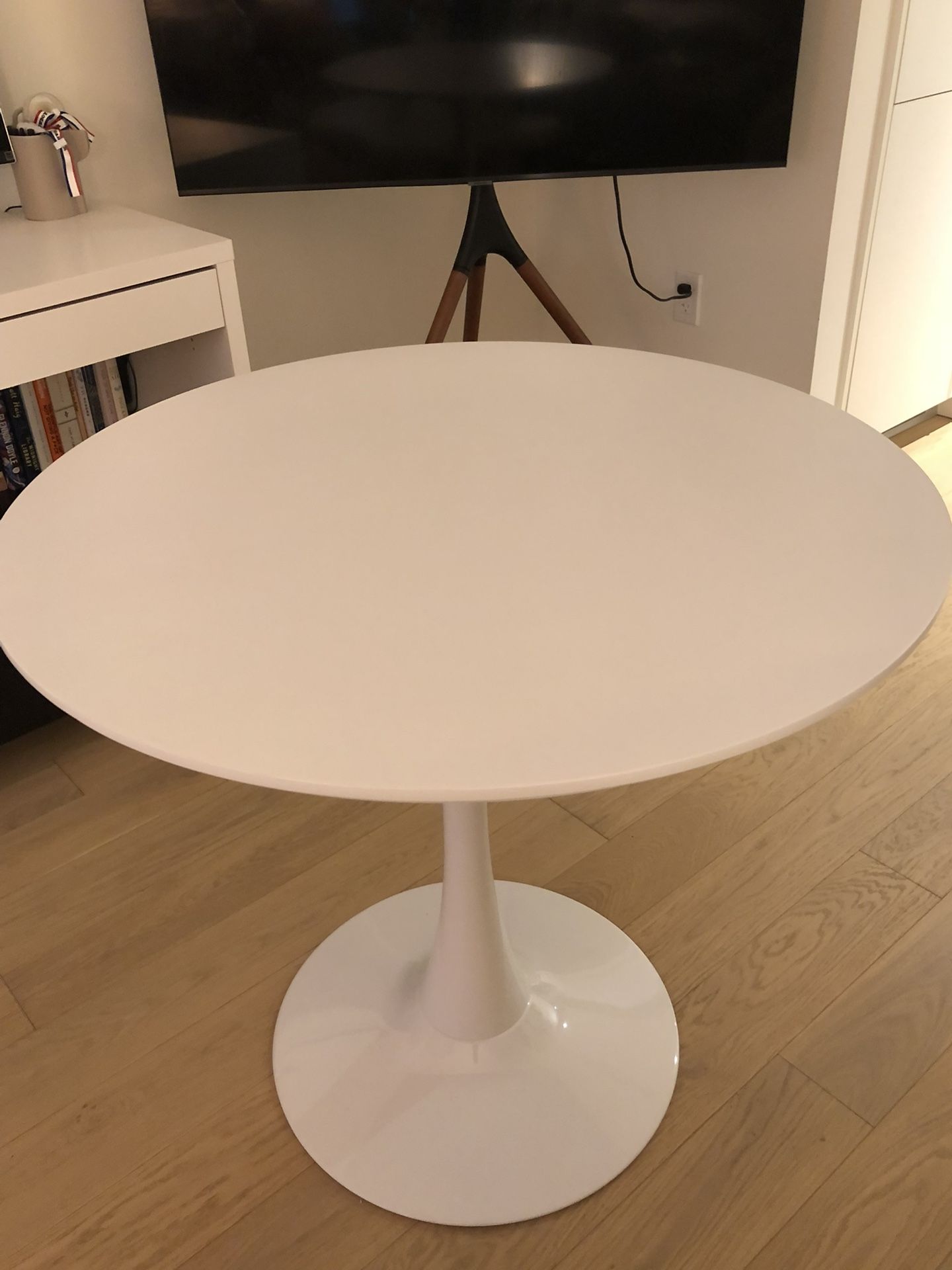 Brand New White Round Turnip Dining Table