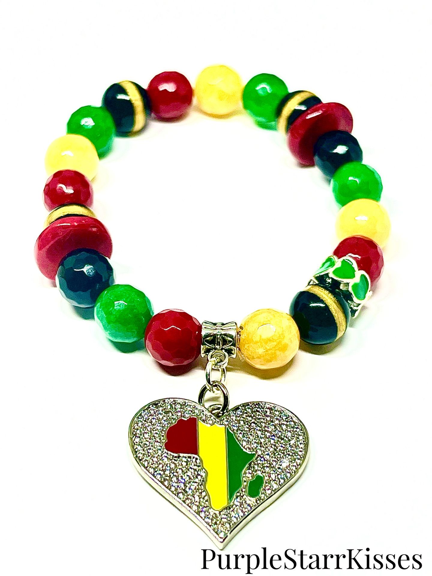 Africa Beaded Charm Bracelet