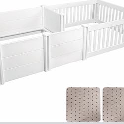 assembled new Large 2 Room Whelping Box - 19 in. High Safety Rail - Perfect for Large Breed Dogs - 9