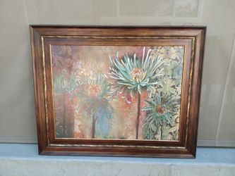 HUGE Painting Framed Flowers 50.5" x 41" x 1.25" Thick $250