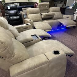 Furniture- Zero Gravity Fabric Power Recliner- Greymel 