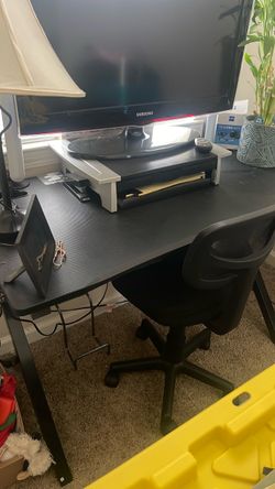 Black Desk with Metal Legs