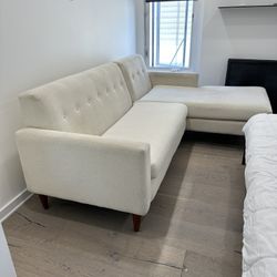 Joybird White Korver Apartment Sectional sofa