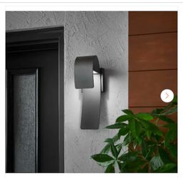 Brand New Raveney 13 in. 1-Light Grey Iron Outdoor Integrated LED Wall Lantern Sconce with Etched Lens