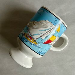 Vintage 10-oz Gulf Shores Sailboat Souvenir Pedestal Mug