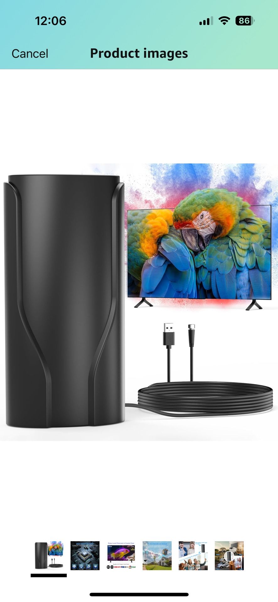 TV Antenna Indoor 2025, Antenna for Smart TV, Receive Stable and Large Number of Channels, Outdoor Antenna with Hooks, Digital Antenna for Smart tv In
