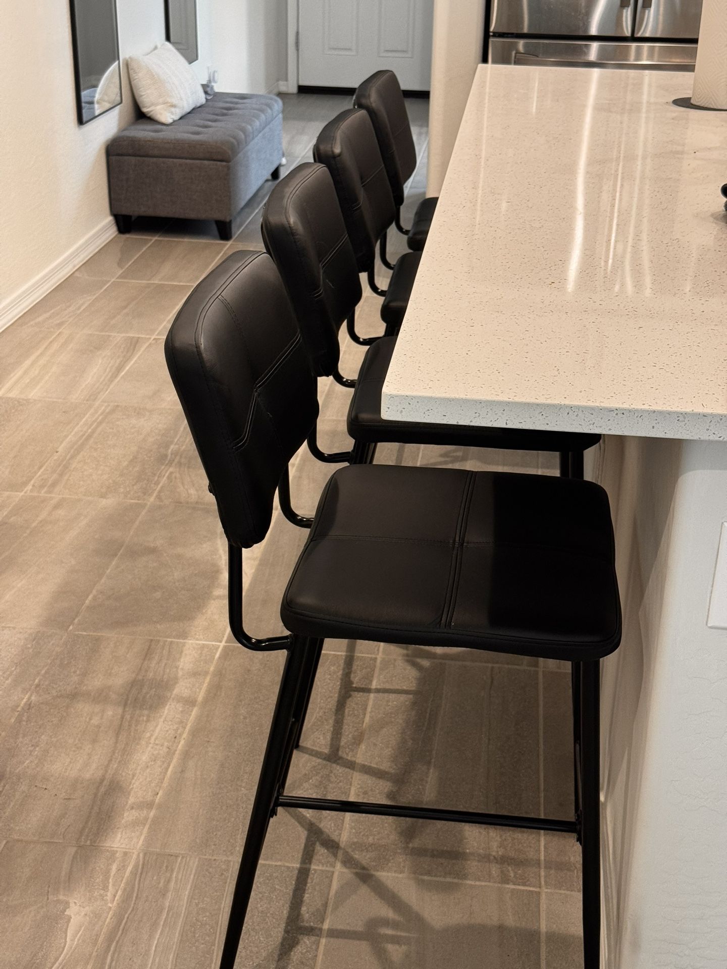 Set of 4 - 27" Black Bar/Counter Stools