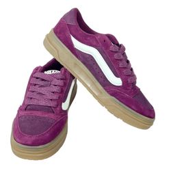 Vans Off The Wall Hylane Sneaker Shoes Men 9 Women 10.5 Burgundy Suede Gum Sole