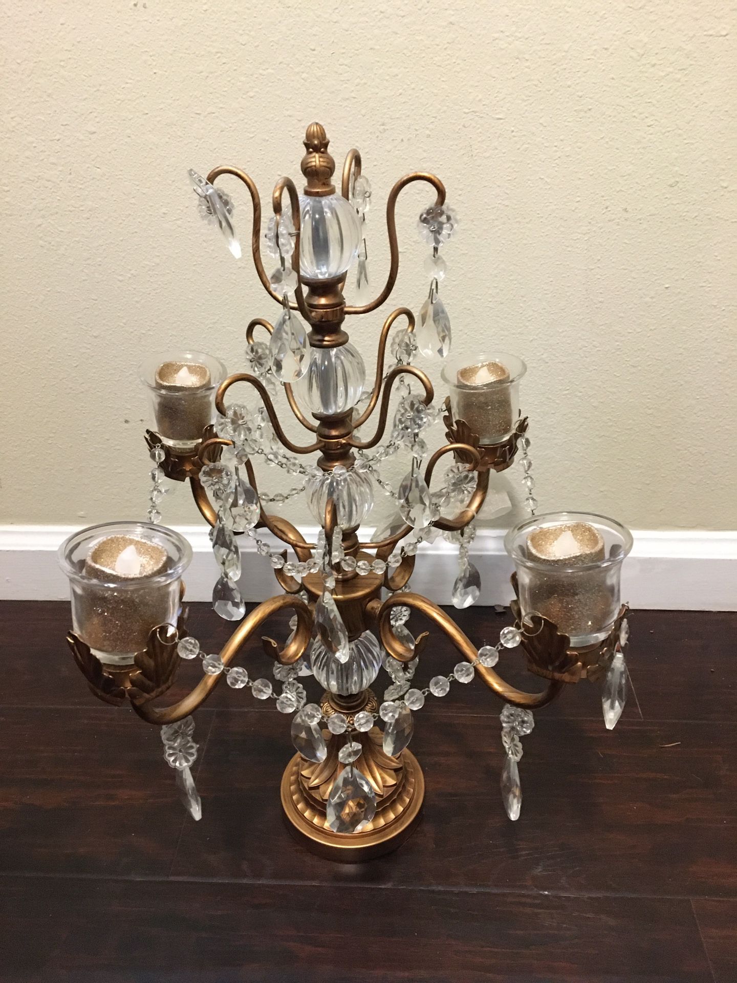 Gold Chandelier and Candle Holder Stand