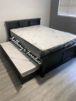 Queen bed with trundle And Mattress