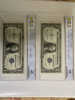 PCGS 55. & 45 Pair Sequential) 1935 Silver Certificate $1