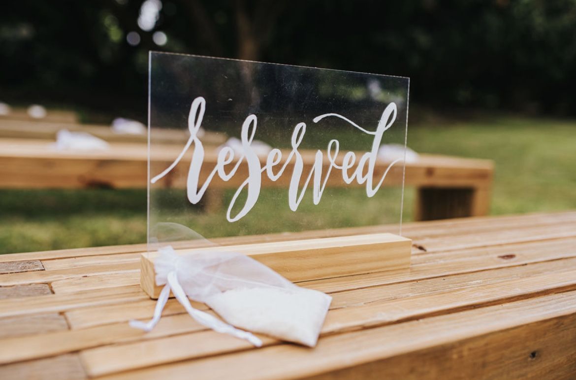 Reserved Sign For Weddings Events 
