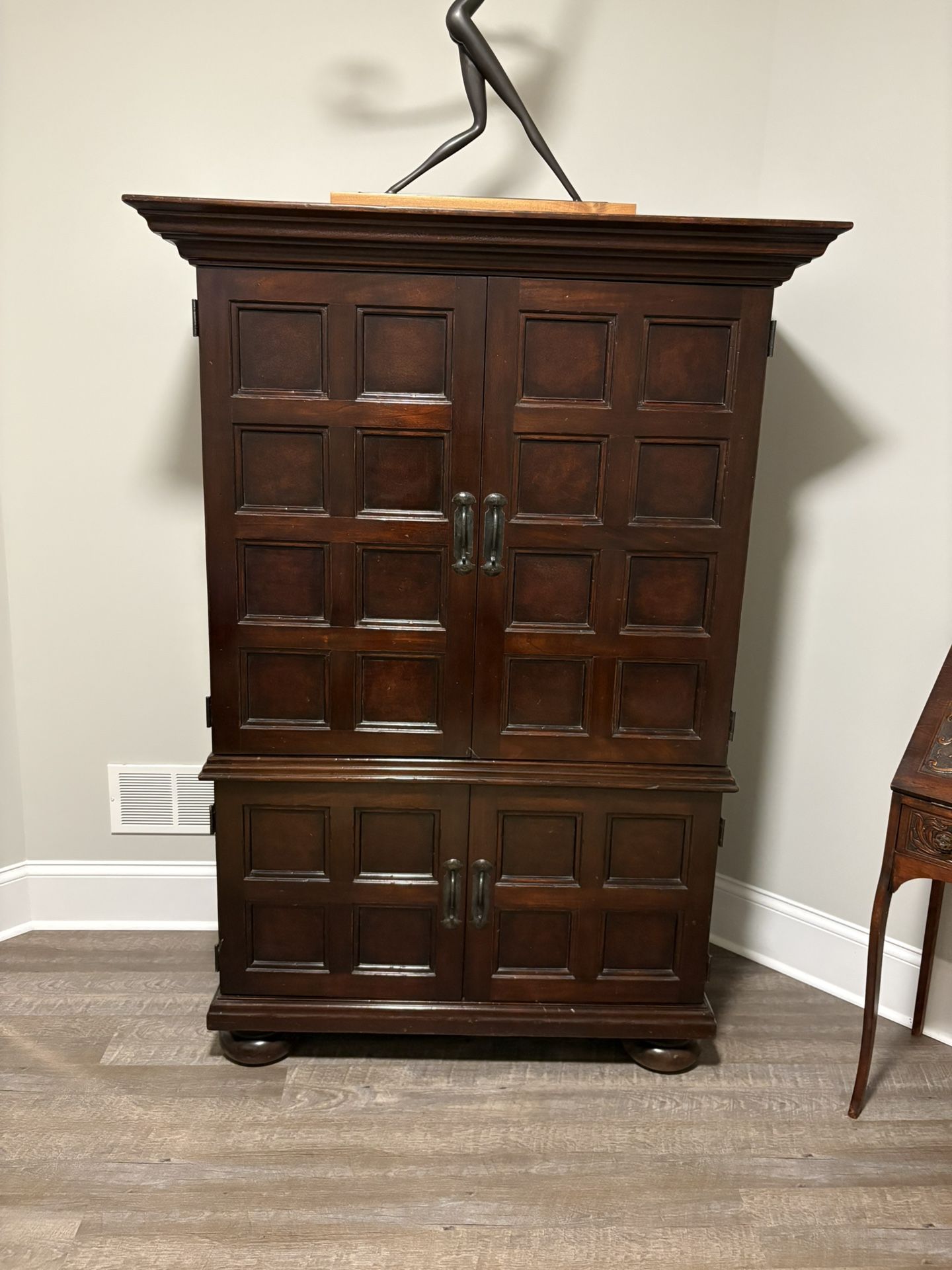 South Cone Trading Co Armoire Mahogany & Leather