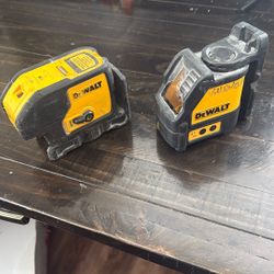 Two Dewalt Lasers Green Line And Dot